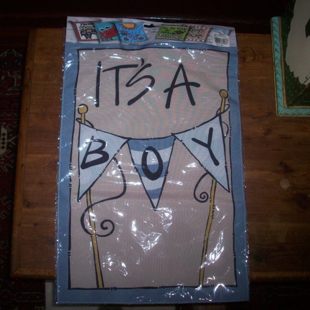 It's a Boy Party Banner Garden Flag Wall Decor Yard 12x18" by Magnolia Lane